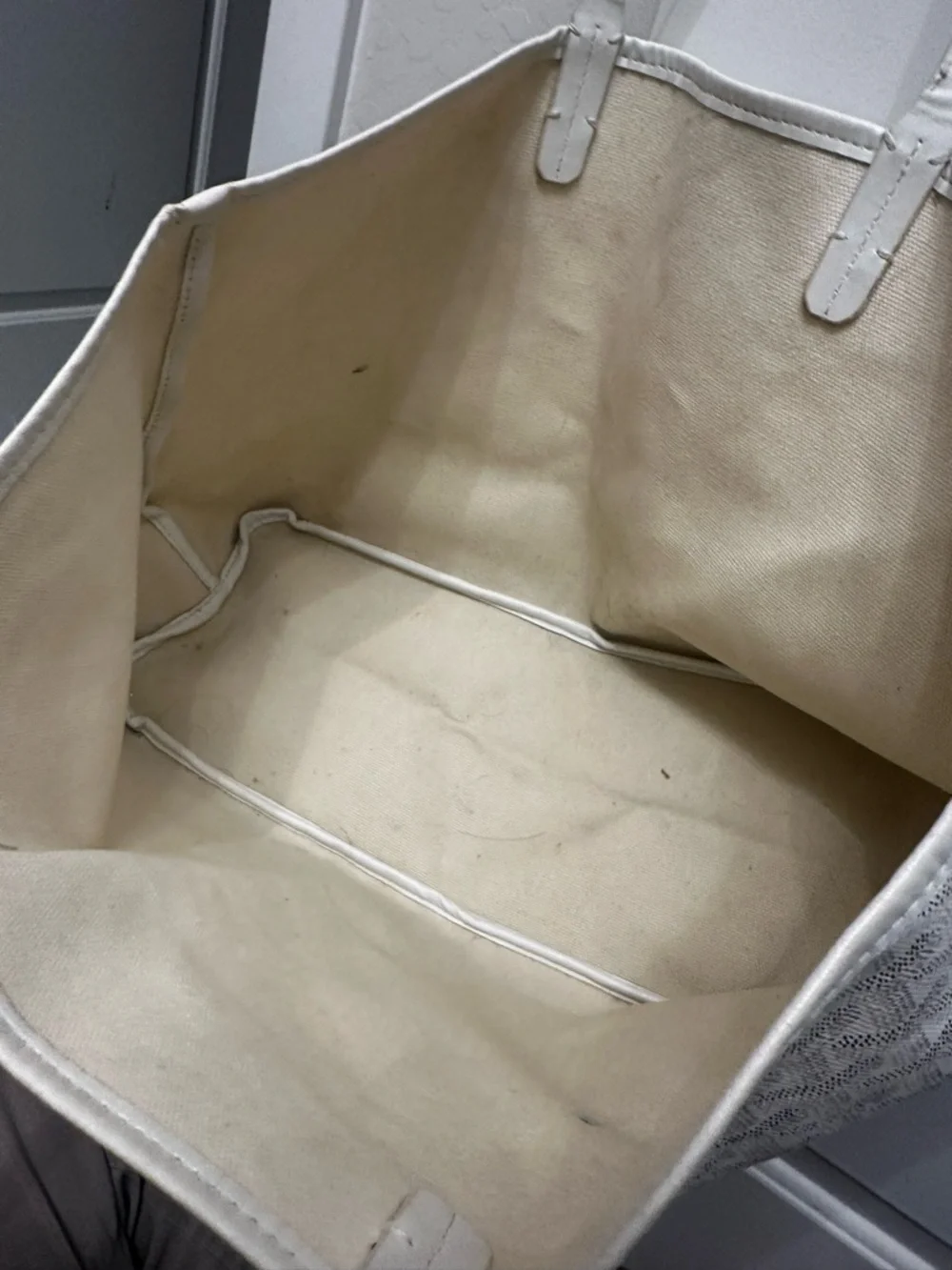 Goyard White Goyardine Coated Canvas St. Louis Tote - Picture 5 of 8